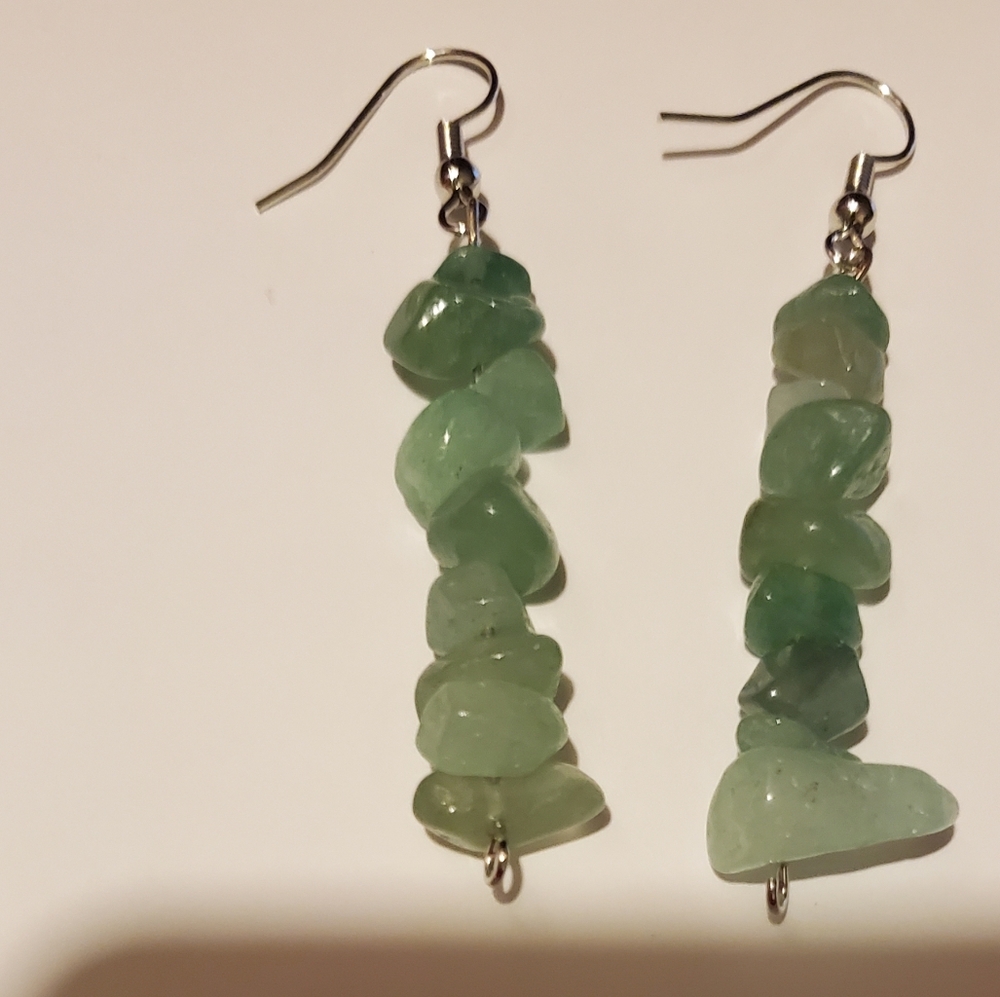 Green Aventurine Chip Earrings.